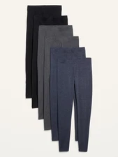 NWT old navy High-Waisted Fashion Layering Leggings 6-Pack Gray/Blue/Black