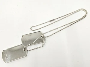 Collier GUCCI Dog Tag double plaque argent SV925 accessoires femme