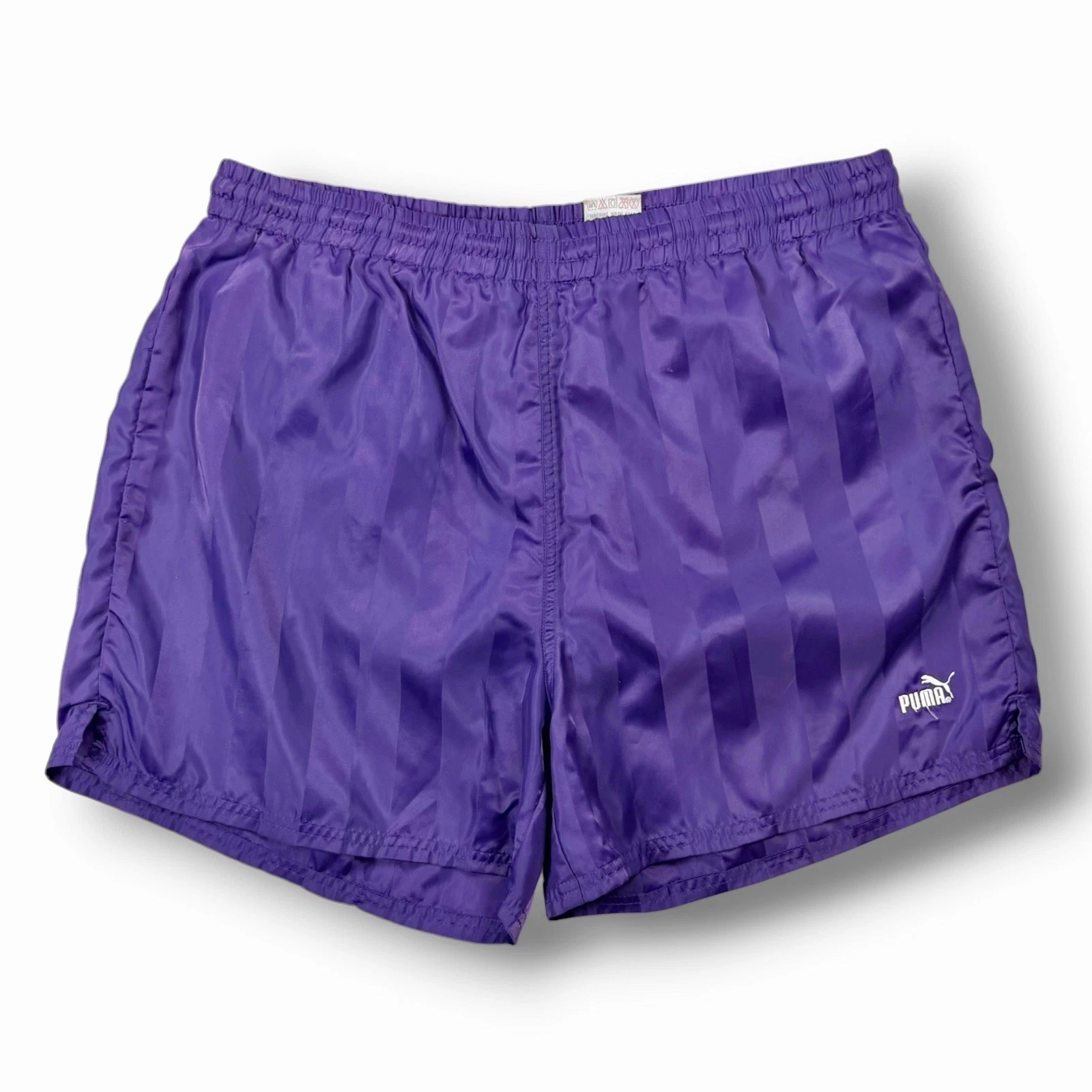 Vintage 80s Puma Nylon Checkered Shorts Track Soccer Running Men’s Size Large