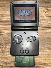 Nintendo Game Boy Advance SP Handheld Console With Game Shark - Onyx Black