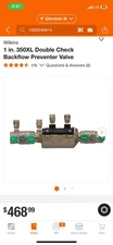 ZURN WILKINS Double Check Backflow Preventer -Lead Free Brand New 350xl 1”