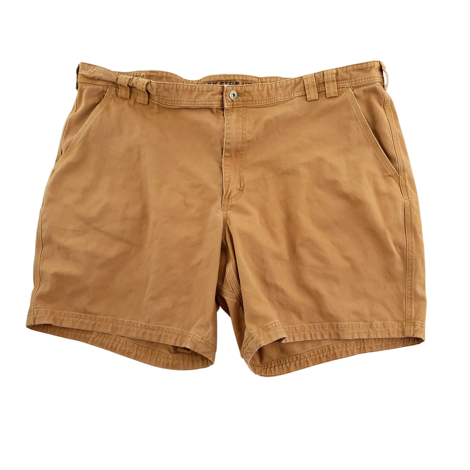 Duluth Trading Co Flex Fire Hose Shorts Mens 46 Brown Canvas Chino Workwear