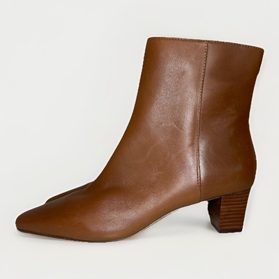 Lauren Ralph Lauren Women's SIZE 10 Brown Leather Willa Booties Block Heel Boots