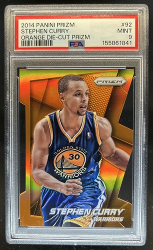 2014-15 Panini Prizm Stephen Curry Prizm Orange Die Cut #/139 Warriors PSA 9