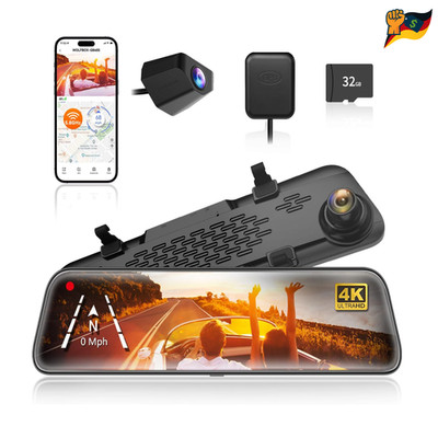 WOLFBOX G840S 4K Spiegelkamera Dual Dashcam WiFi 12 Zoll