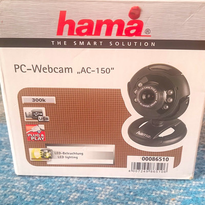 Hama AC-150 PC-Webcam USB Plug & Play mit LED-Beleuchtung 300k Schwarz