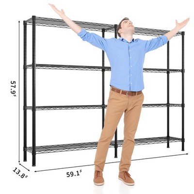 Heavy Duty Storage Shelves 4 Tier Wire Shelving Unit Adjustable Metal Shelves