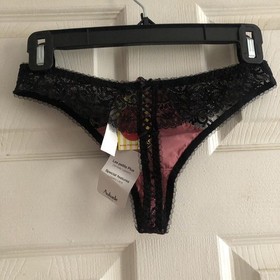 NWT AUBADE TANGA THONG BRIEF BLACK Lace sz XS