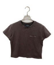 COACH x Matin Kim Women's Waxed Cropped T-Shirt Brown M Cotton Blend    This t
