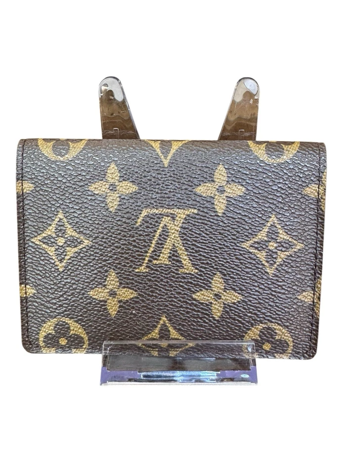 Portatarjetas Louis Vuitton monograma doble ventana cuero marrón Foto 2 de 4