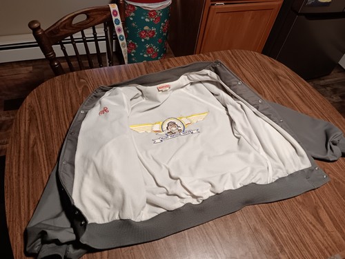 VINTAGE JACKE EXXON AVIATION TEAM FLY WITH THE TIGER PATCH MANTEL GAS ÖL - Bild 6 von 6