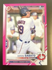 2021 Bowman - Prospects Aaron Sabato #BP-125 Fuchsia Border 255/299 (RC)