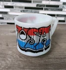 Vintage Patriotic USA Milk Glass Heat Resistant Federal Coffee Cup Mug