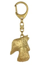 Scottish terrier, Aberdeen Terrier, Scottie, Aberdeenie - Gilded key ring with d