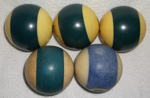 POOL BALLS # 10 CUE SPORTS BILLIARDS SET OF 5 PRE-OWNED REPLACEMENT ARTS CRAFTS - Picture 2 of 2