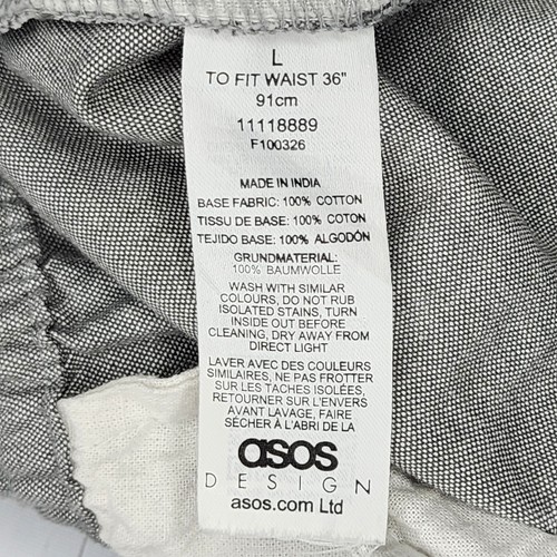 ASOS joggers Mens Large Chambray Gray pockets drawstring 36-44" Stretch Waist - Picture 5 of 8