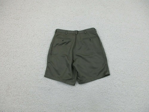 Roundtree & Yorke Shorts Mens 34 Green Army Casual Pleated Chino Outdoors Golf - Picture 5 of 9