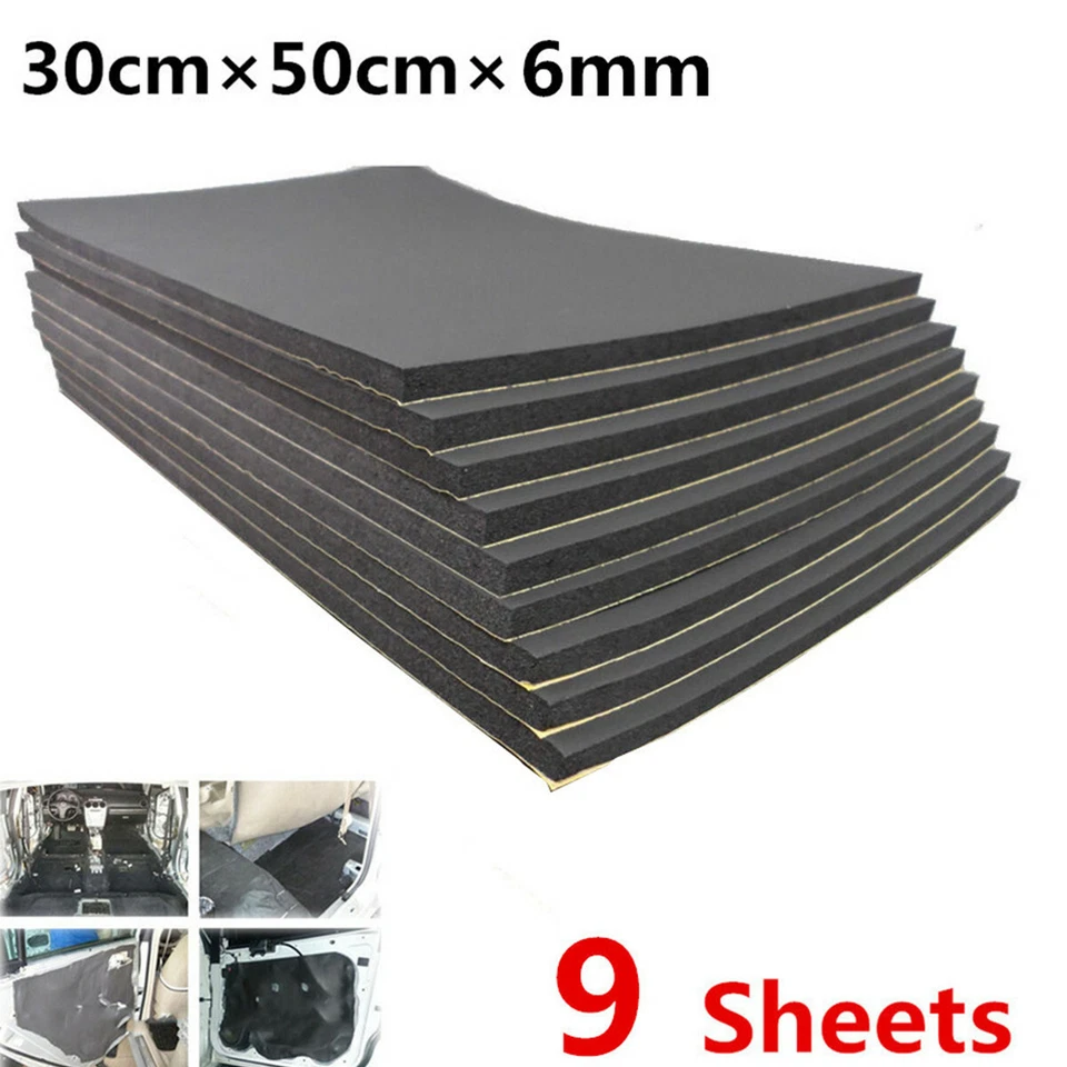 Almohadilla de espuma aislante protector térmico 9 piezas 6 mm alfombrilla amortiguadora de sonido para arranque de puerta de coche Foto 4 de 4