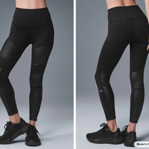 ALO HIGH WAISTED MOTO LEGGINGS - MED