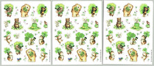 3 Sheets St Patrick's Day Animal Scrapbook Stickers Mouse Bear Bunny