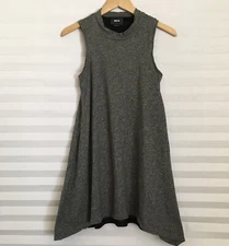 Maeve Anthropologie Swing Lined Tank Dress Size S Heather Gray Knit Mock Neck
