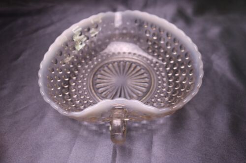 Manija de tazón de colección Fenton corazón delicioso hobnail transparente vieira opalescente - Imagen 3 de 7