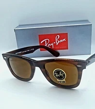 RayBan Wayfarer RB2140 954 Stripped Havana Frame B-15 Brown Lens 50MM