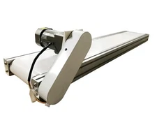 TECHTONGDA® 59"x7.8" Industrial Transport Desktop White PVC Belt Conveyor Mesa