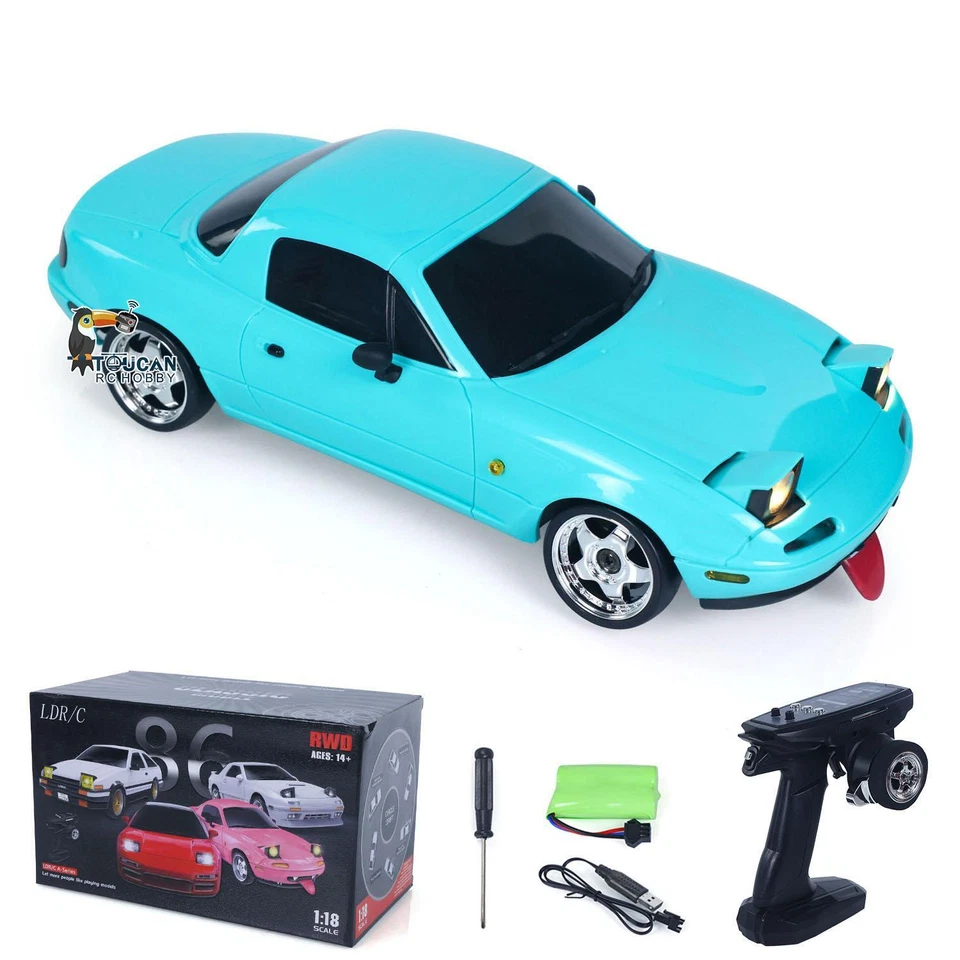 LDRC LD1804 1/18 2.4G 4X2 RC RTR Drift Car Brushed Motor ESC Servo Light System - Image 4 of 4