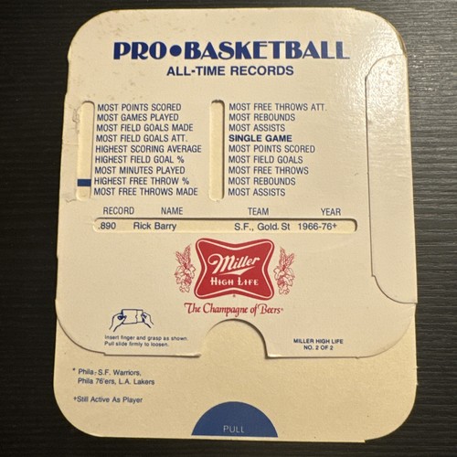 NBA PLAYOFFS 1970s BASKETBALL PROMO MILLER HIGH LIFE w PLAYER STATS “COMPUTER” - Picture 11 of 23