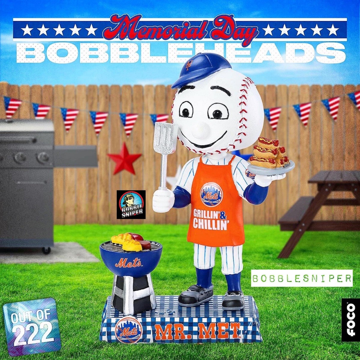 NY メッツ　マスコット　Mr メッツ　ボブルヘッド Mr Met New York Mets Mascot Body Bobblehead FOCO