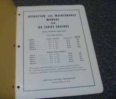 Hercules QXA-3 QXB-3 QXC-3 QXD-3 QXLD-3 Engine Owner Operator Maintenance Manual