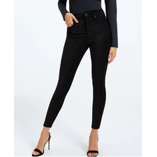 Good American GOOD LEGS FAUX SUEDE PANTS BLACK SIZE 27
