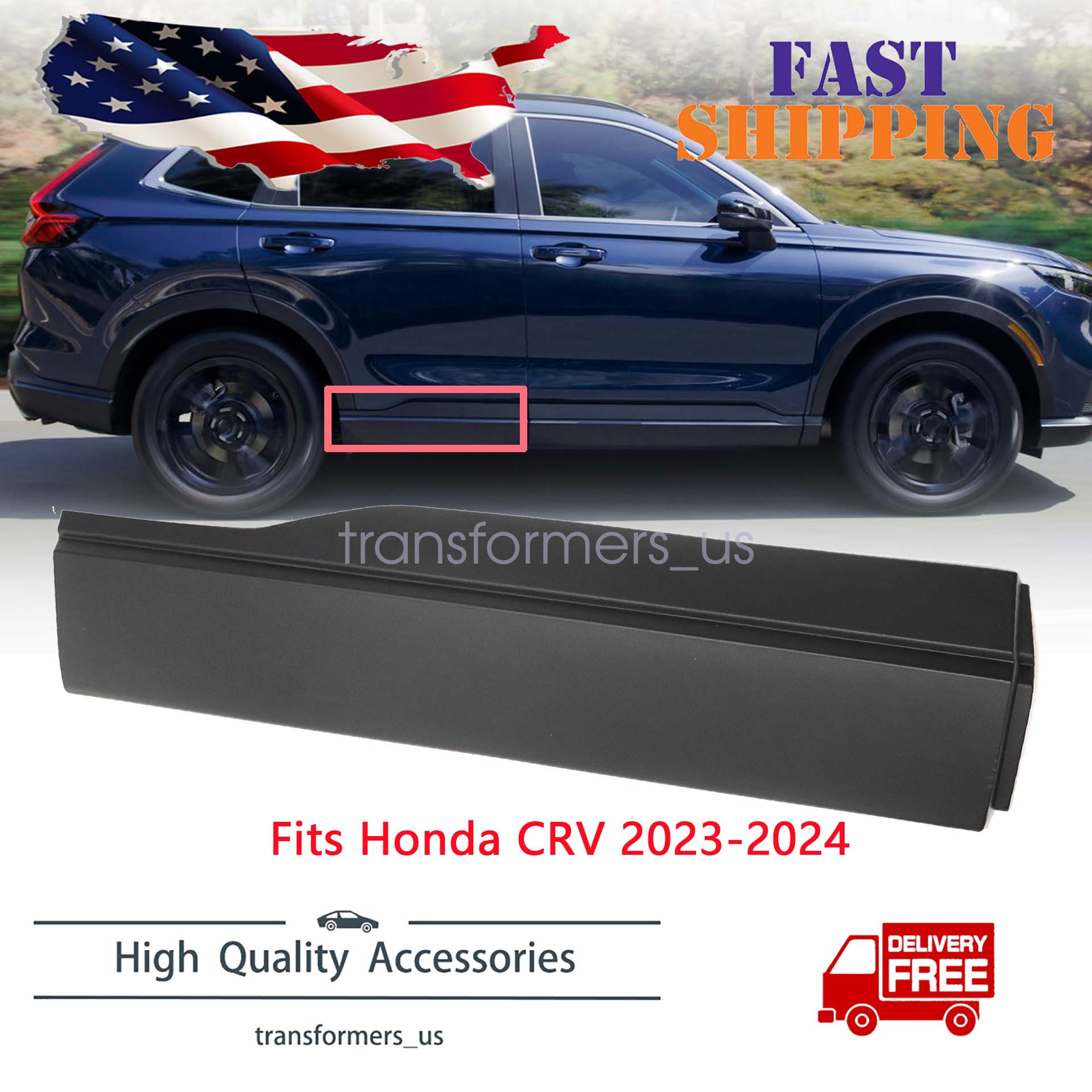 Fits 2023-2024 Honda CRV Right Rear Door Trim Lower Molding RH 75313-3A0-A01