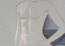 Howard Besnia, Study of Woman, Watercolor & Pencil, Stamped By Artist's Estate 