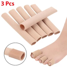 3Pcs Fabric Gel Tube Bandage Cover Toe Finger Foot Pain Relief Feet Protector ✔