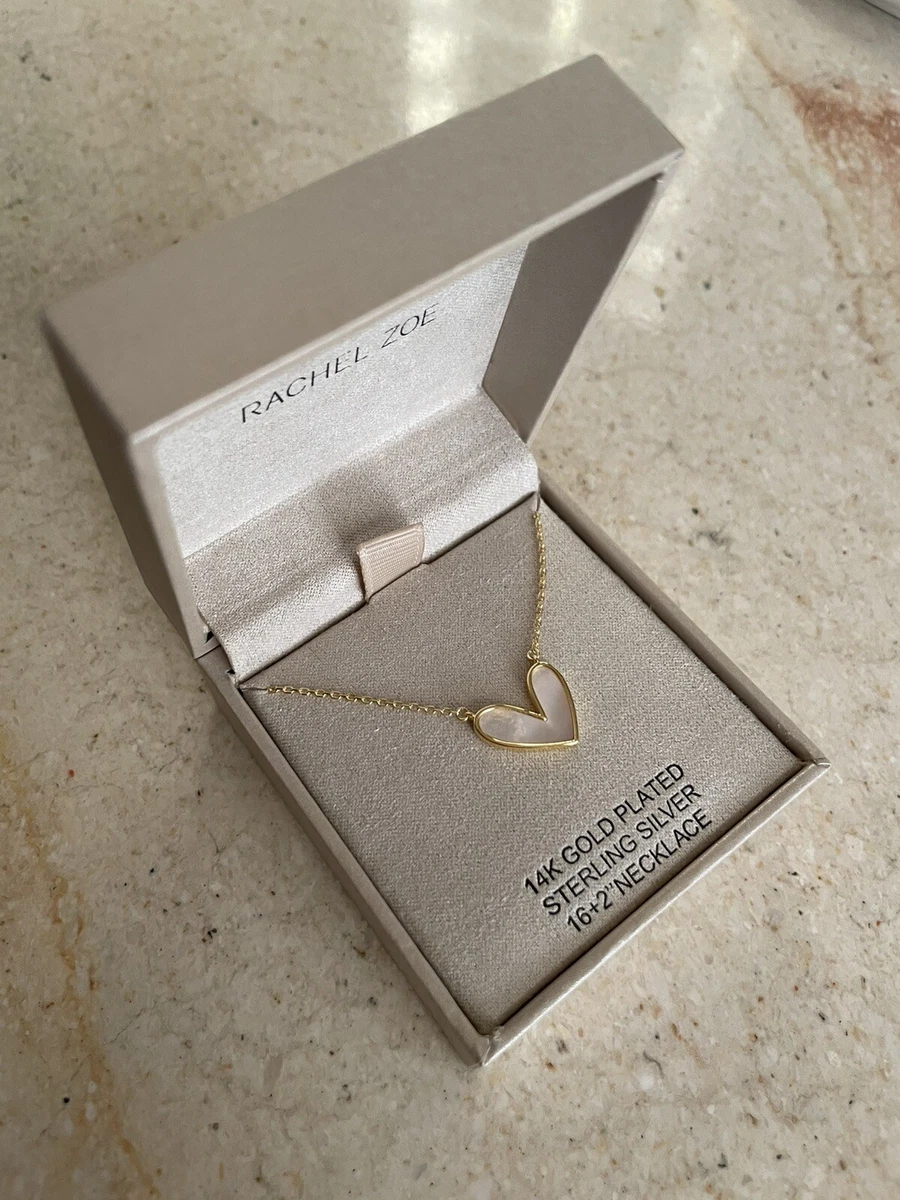 Rachel Zoe 14K Gold Plated Sterling Silver Mother Of Pearl Heart Necklace
