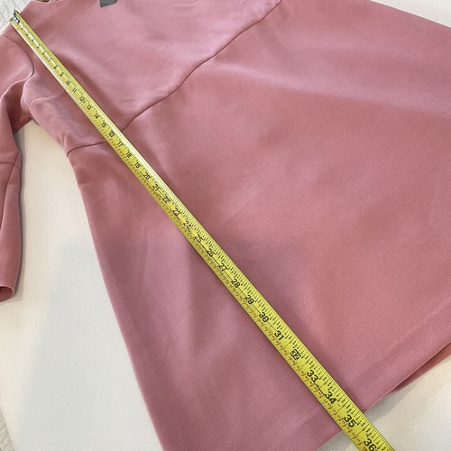 Abito svasato Ann Taylor donna 12 petite lungo manica a campana rosa conchiglia mare 12P nuovo con etichette - Foto 13 di 13