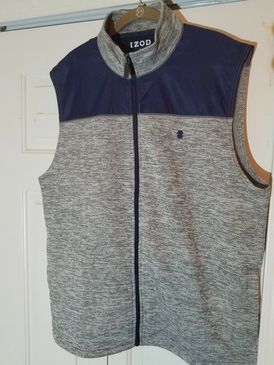 Large Excellent Condition IZOD Full Zip Fleece Men's Spectator Vest--Free  Ship!!