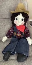 OOAK Large Rag Doll Handmade Western Cowgirl Cowboy Freckled 33” Prop