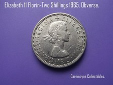 Elizabeth II Florin -Two Shillings 1965. AH6328a.