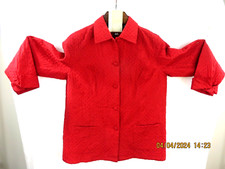 COLDWATER CREEK SZ Petite L 100 Silk Red 1 Layer Quilted Thin Jacket Coat