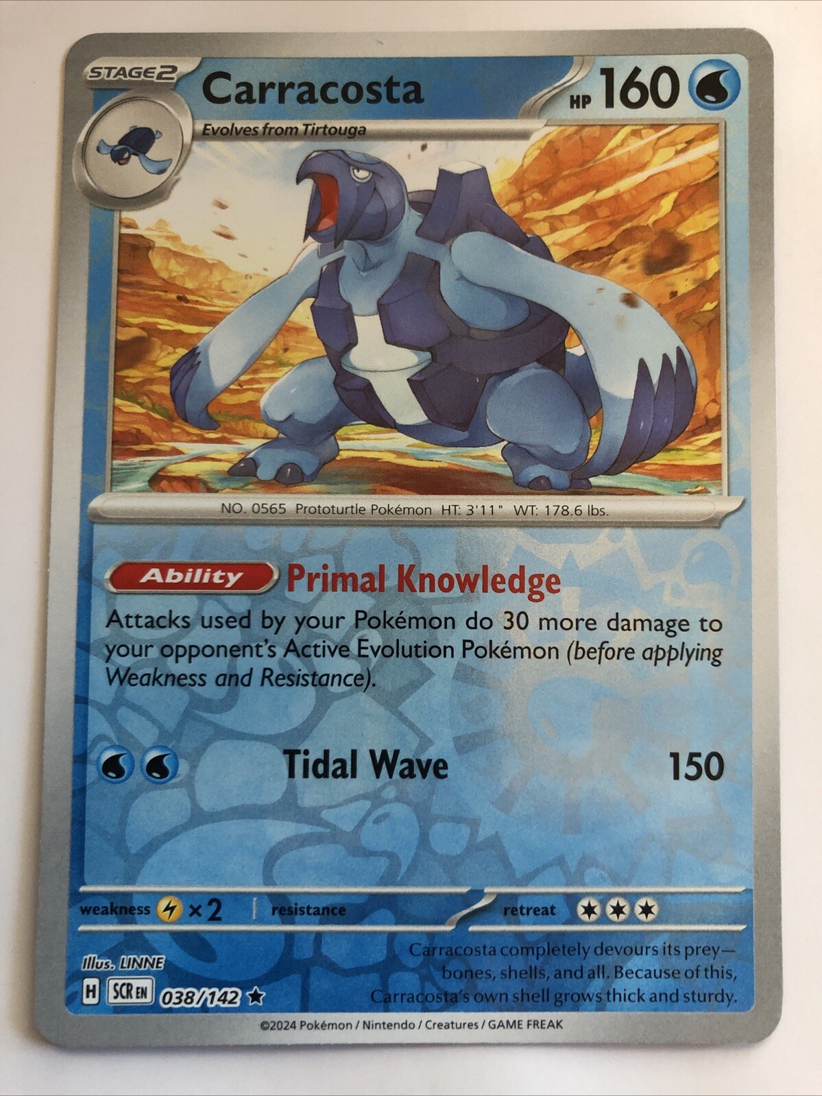 Pokémon TCG Stellar Crown Carracosta Reverse Holofoil 038/142 NM Rare