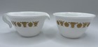 Pyrex Corelle by Corning Butterfly Gold Cream and Sugar Set Hook Handle Vintage
