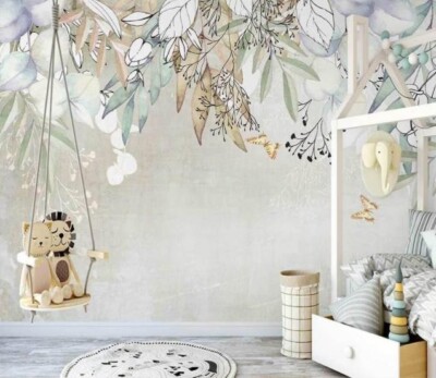 3D Watercolor Branches ZHUA367 Wallpaper Wall Murals Removable Self-adhesive Ann