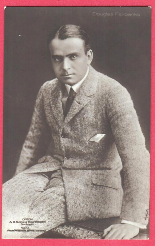 DOUGLAS FAIRBANKS # 1082 VINTAGE PHOTO PC. PUBLISHER STOCKHOLM 5688