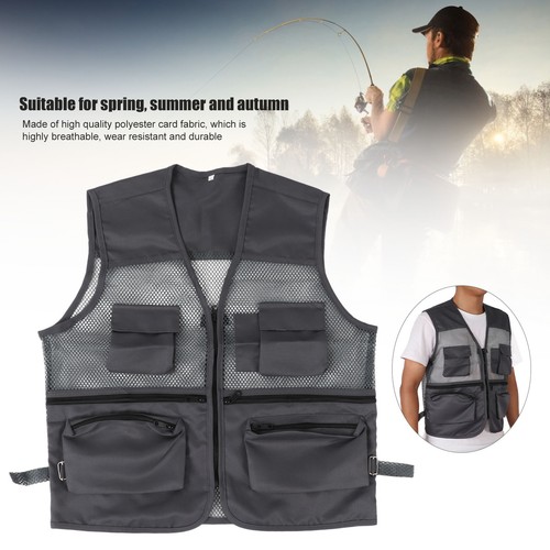 Military Vest Breathable Multi Pocket Mesh Fishing Vest For Outdoor - Picture 3 of 55