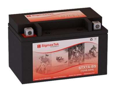 SigmasTek STX7A-BS Battery Replacement for Kawasaki EX250, Ninja 250R 250CC 2008