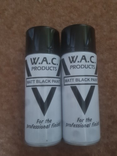 2 Matt Black Acrylic Spray Paint 400ml Aerosol Can Free Post