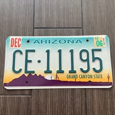 Vintage Arizona License Plate CE 11195